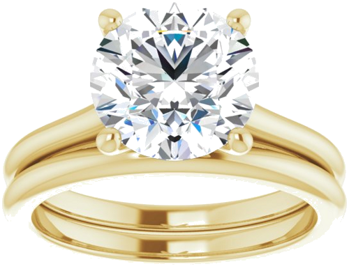 14K Yellow 9 mm Round Solitaire Engagement Ring Mounting (8)