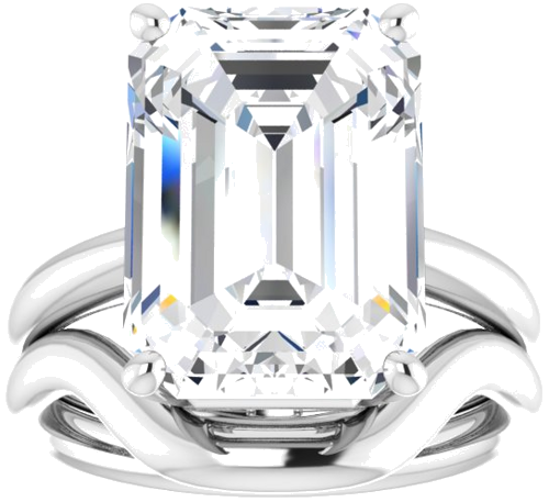 Sužadėtuvių Žiedas „Solitaire“ 585 Baltojo Aukso Emerald 14mm x 10mm (1)