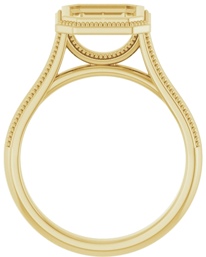 14K Yellow 9x7 mm Emerald Solitaire Engagement Ring Mounting (2)