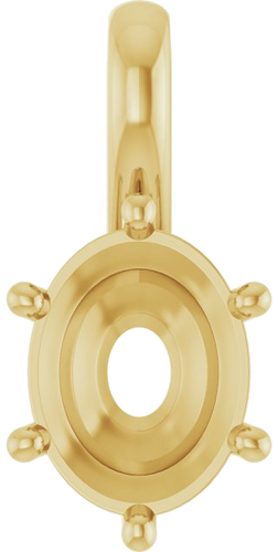 Pakabukas „Solitaire Charm“ 14k yellow gold Oval 9mm x 7mm (1)