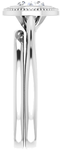 Sužadėtuvių Žiedas „Bezel-Set“ 585 Baltojo Aukso Round 6.5mm (9)