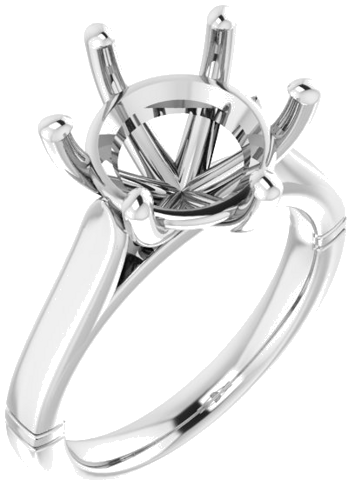 Platinum  11 mm Round Solitaire Engagement Ring Mounting (1)