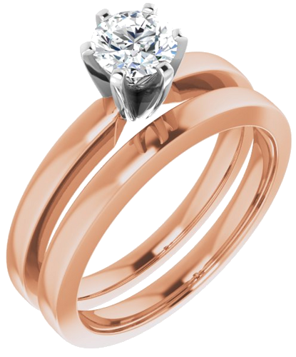 14K Rose White 5.2 mm Round Solitaire Engagement Ring Mounting (6)