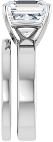 14K White 10 mm Asscher Solitaire Engagement Ring Mounting (9)