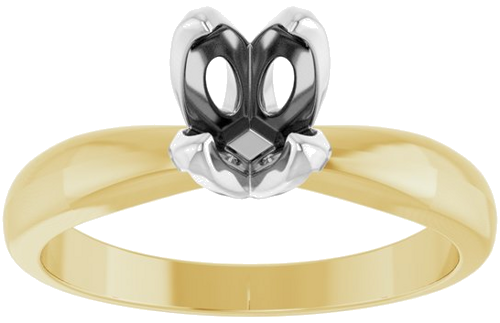 Sužadėtuvių Žiedas „Tulipset® Solitaire“ 14k yellow/white gold Oval 7mm x 5mm (3)