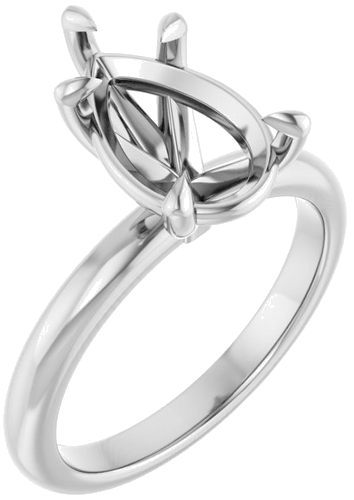 Sužadėtuvių Žiedas 585 Baltojo Aukso Pear Shape 12mm x 8mm (1)