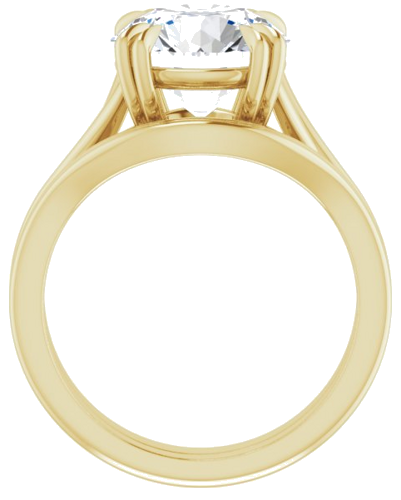Sužadėtuvių Žiedas „Double Claw-Prong Solitaire Criss-Cross“ 14k yellow gold Round 10mm (7)