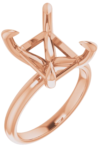 Sužadėtuvių Žiedas „Solitaire“ 14k rose gold Emerald 12mm x 10mm (1)