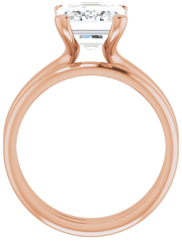 10K Rose 10x8 mm Emerald Solitaire Engagement Ring Mounting (7)