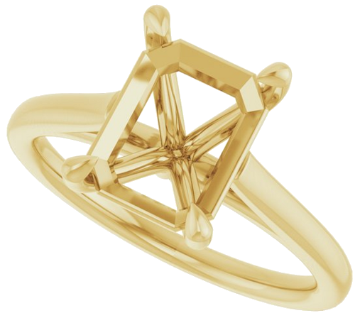 Sužadėtuvių Žiedas „Claw-Pong“ 10k yellow gold Emerald 9mm x 7mm (5)
