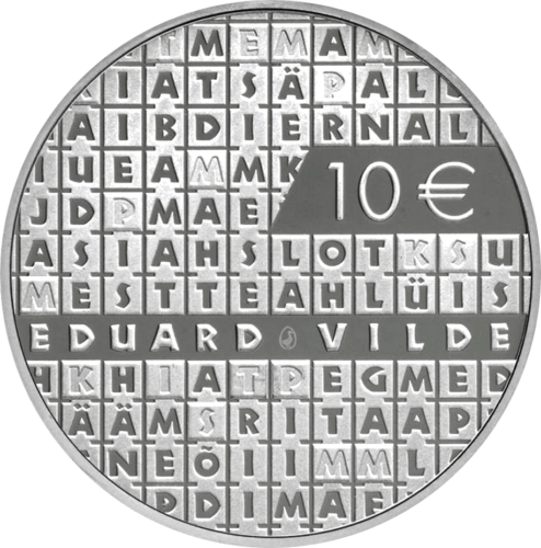 2015 Estija Eduardo Vildes 150-metis 10 eurų sidabrinė moneta (1)