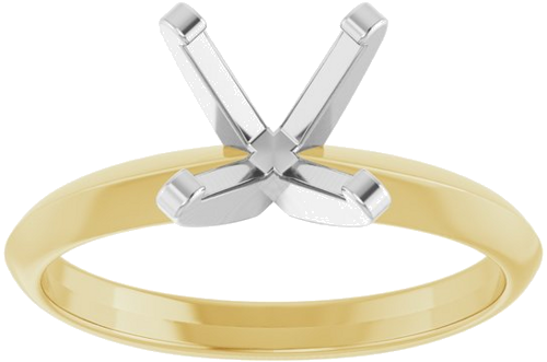 14K Yellow White 7.6 mm Round Solitaire Engagement Ring Mounting (3)