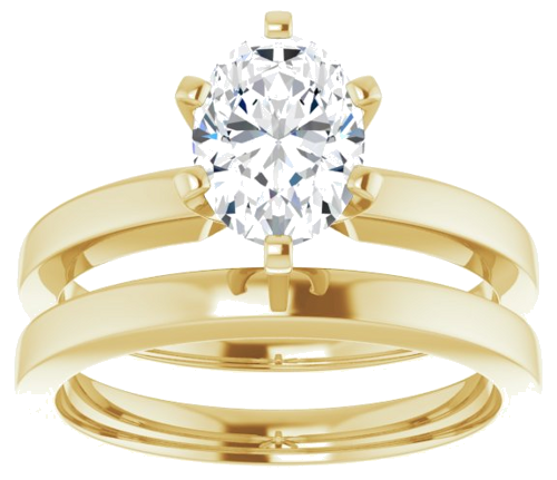 14K Yellow 8x6 mm Oval Solitaire Engagement Ring Mounting (8)