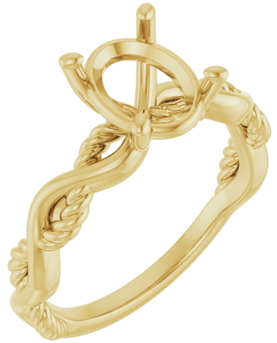 14K Yellow  9x7 mm Oval Solitaire Engagement Ring Mounting (1)