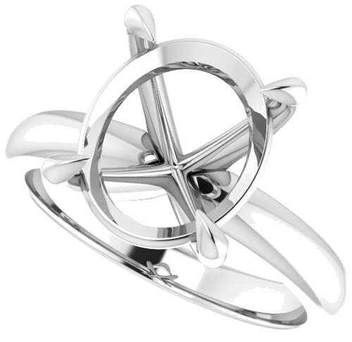 Sužadėtuvių Žiedas „Claw-Prong Solitaire“ 14k white gold Oval 12mm x 10mm (5)