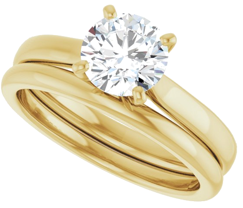 14K Yellow 6.5 mm Round Engagement Ring Mounting (10)