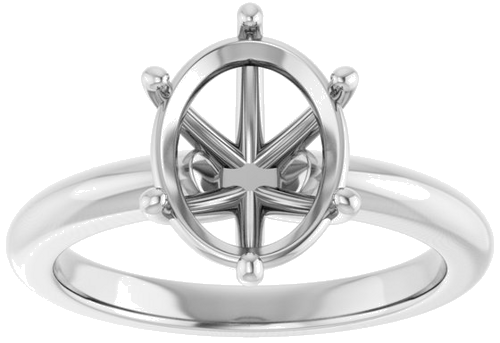 Sužadėtuvių Žiedas 14k white gold Oval 10mm x 8mm (3)