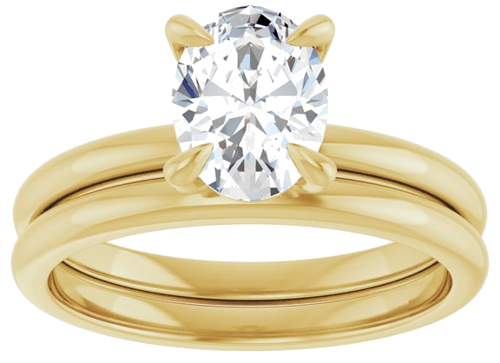 Sužadėtuvių Žiedas „Solitaire“ 750 Geltonojo Aukso Oval 8mm x 6mm (8)