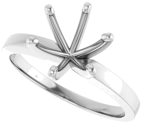 Sužadėtuvių Žiedas „Solitaire“ 585 Baltojo Aukso Round 8.6mm x 9.1mm (5)