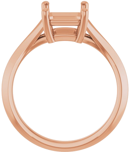 Sužadėtuvių Žiedas „Solitaire“ 585 Rožinis Aukso Emerald 9mm x 7mm (2)