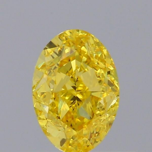 0.5 carat Fancy Vivid Yellow-VVS2 Natūralus Oval Deimantas (1)