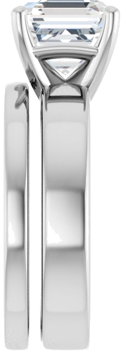 Sužadėtuvių Žiedas 10k white gold Asscher 8mm (9)