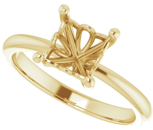 Sužadėtuvių Žiedas 14k yellow gold Square 6mm (5)