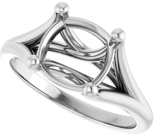 Sužadėtuvių Žiedas „Solitaire“ 14k white gold Cushion 8mm (5)
