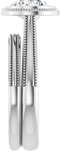Sužadėtuvių Žiedas „Solitaire“ 585 Baltojo Aukso Round 7.4mm (9)