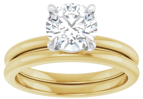 Sužadėtuvių Žiedas „Claw-Prong“ 14k yellow/white gold Round 7mm (8)