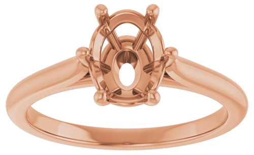 Sužadėtuvių Žiedas 14k rose gold Oval 8mm x 6mm (3)