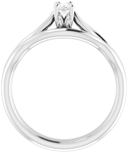 Sužadėtuvių Žiedas „Solitaire Sculptural“ 10k white gold Oval 5mm x 3mm (7)