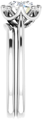 Sužadėtuvių Žiedas „Solitaire“ 585 Baltojo Aukso Round 7.4mm (9)