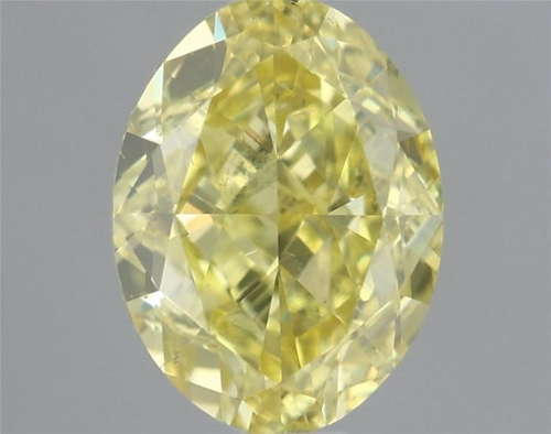 0.78 carat Fancy Intense Yellow-SI1 Natūralus Oval Deimantas (1)