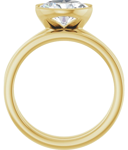 Sužadėtuvių Žiedas „Half-Bezel Solitaire“ 14k yellow gold Oval 9mm x 7mm (7)