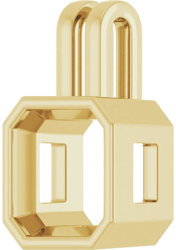 Pakabukas „Bezel-Set Solitaire“ 14k yellow gold Asscher 8mm (2)