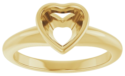 Sužadėtuvių Žiedas „Bezel-Set Solitaire“ 14k yellow gold Heart 7mm (3)