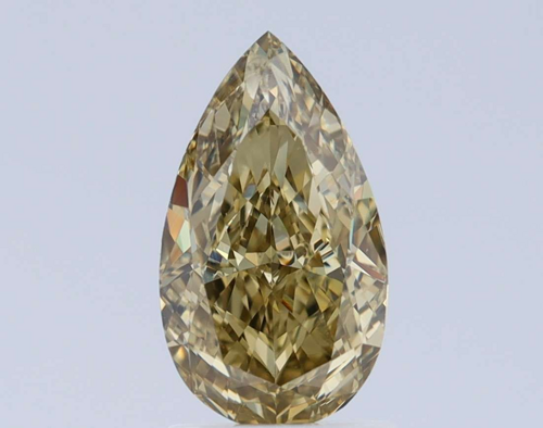1.6 carat Fancy Brown Greenish Yellow-VS2 Natūralus Pear Deimantas (1)