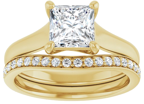 Sužadėtuvių Žiedas „Solitaire“ 14k yellow gold Square 6mm (8)