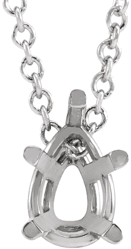 Pakabukas „Pear 5-Prong Solitaire“ 585 Baltojo Aukso Pear Shape 7mm x 5mm (1)