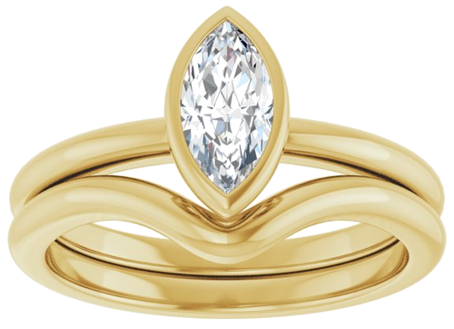 Sužadėtuvių Žiedas „Bezel-Set“ 14k yellow gold Marquise 8mm x 4mm (8)