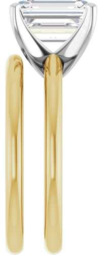 14K Yellow   White  9x7 mm Emerald Solitaire Engagement Ring Mounting (9)