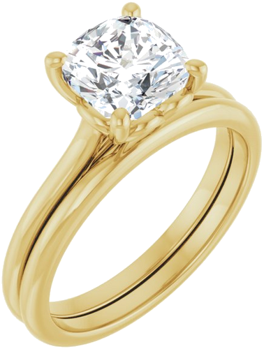 Sužadėtuvių Žiedas „Solitaire“ 14k yellow gold Cushion 7mm (6)