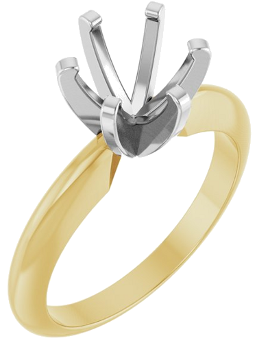 Sužadėtuvių Žiedas „Solitaire“ 14k yellow/white gold Round 7mm (1)