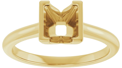 Sužadėtuvių Žiedas „Half-Bezel Solitaire“ 14k yellow gold Square 5.5mm (3)