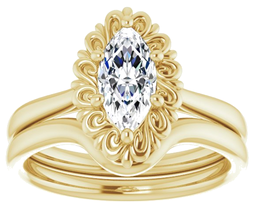 Sužadėtuvių Žiedas „Solitaire“ 14k yellow gold Marquise 9mm x 4.5mm (8)