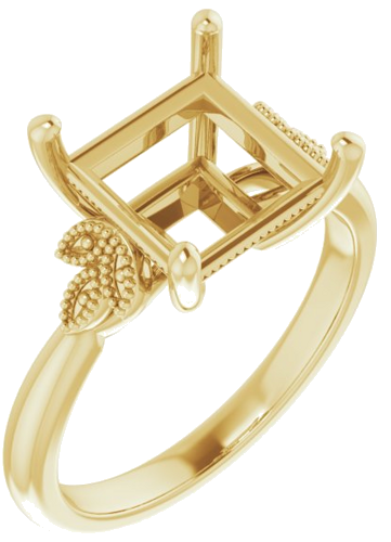 Sužadėtuvių Žiedas „Solitaire“ 14k yellow gold Square 8mm (1)