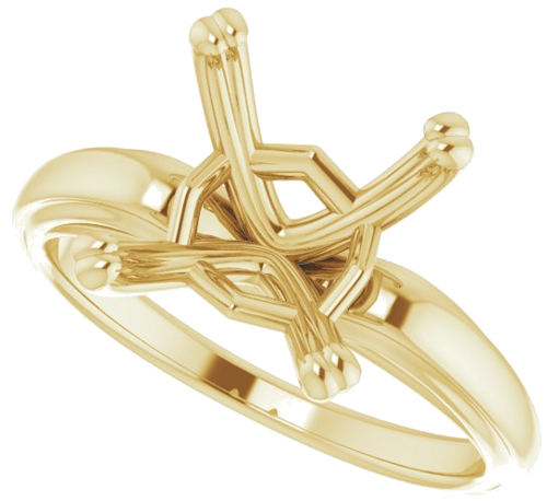 10K Yellow 12x10 mm Oval Engagement Ring Mounting (5)