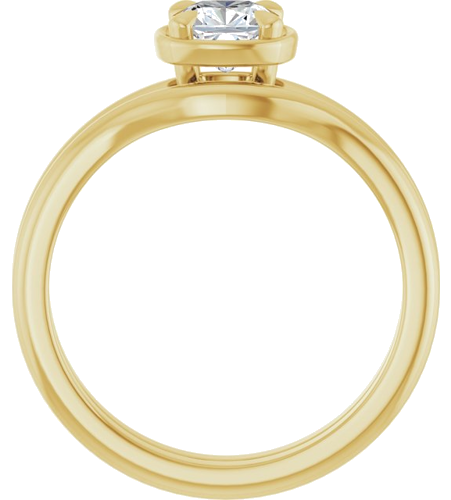 Sužadėtuvių Žiedas „Claw-Prong Solitaire Bezel-Style“ 14k yellow gold Cushion 5mm (7)