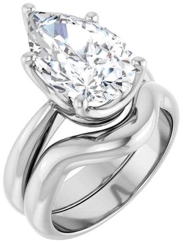 Sužadėtuvių Žiedas „Solitaire Crown-Inspired“ 14k white gold Pear 14mm x 9mm (6)